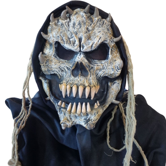 Hooded Skull Mask with Black Cloak - Picture 1 of 3